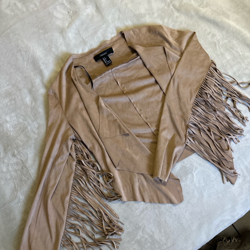 Forever 21 Tan Fringe Blazer